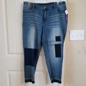 Catherines size 20WP Patchwork Jeans NWT